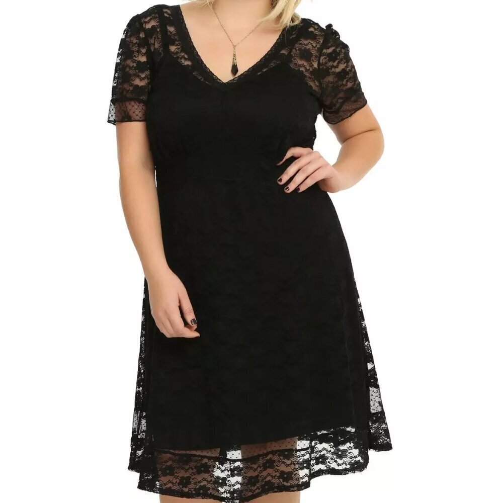 Royal Bones Daang Goodman‎ Black Lace V-Neck Dress DR1316X Gothic Alternative 3
